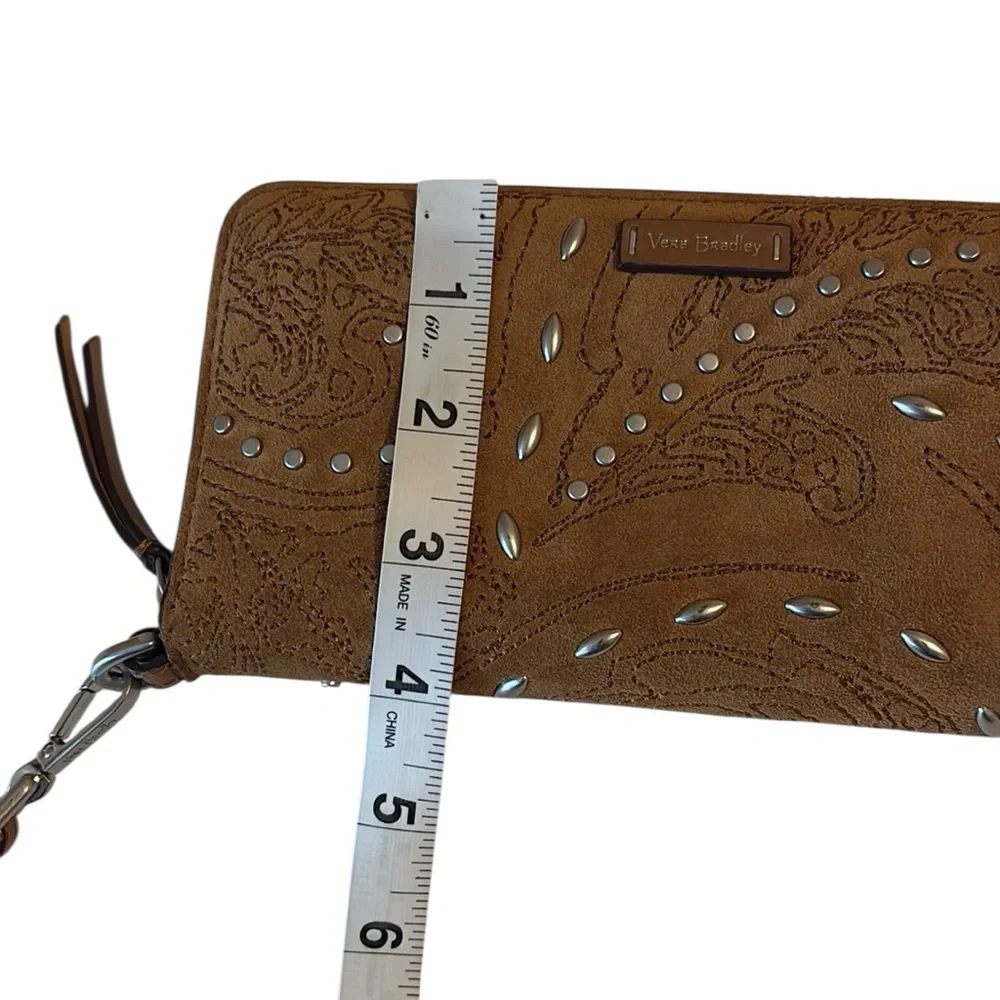 Vera Bradley leather studded wallet with removable wristlet strap, brown - Picture 8 of 8